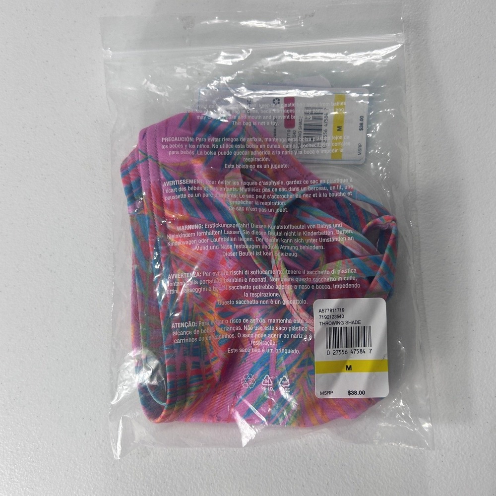 Speedo Vibe Endurance Throwing Shade Tropical Bikini Top Pink Orange Medium NEW - Picture 9 of 10
